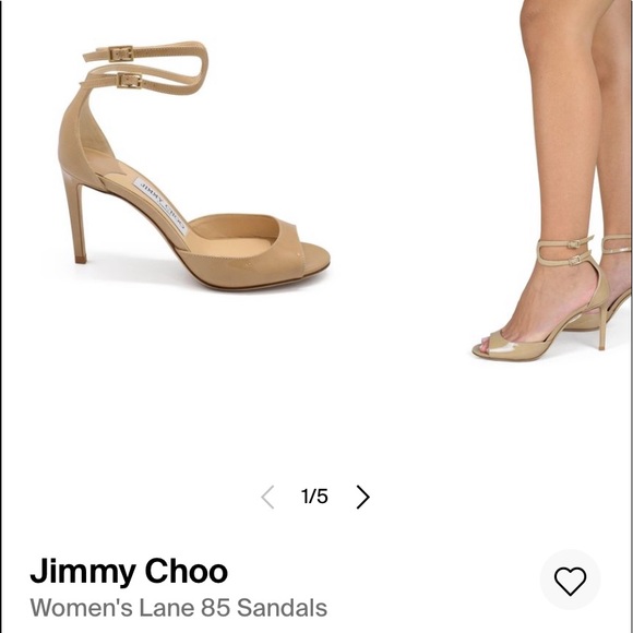 NWT Jimmy Choo Lane 85 Nude Patent Heels Sz 39 - Picture 2 of 9